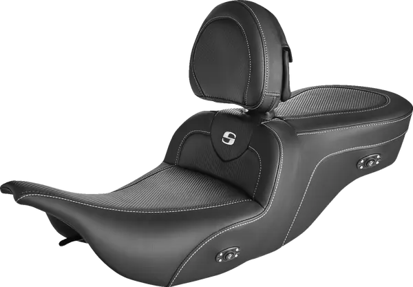 Heated Roadsofa With Driver's Backrest Seat - 99-07 Touring FLHT/FLTR (Except FLHX) Seat Saddlemen