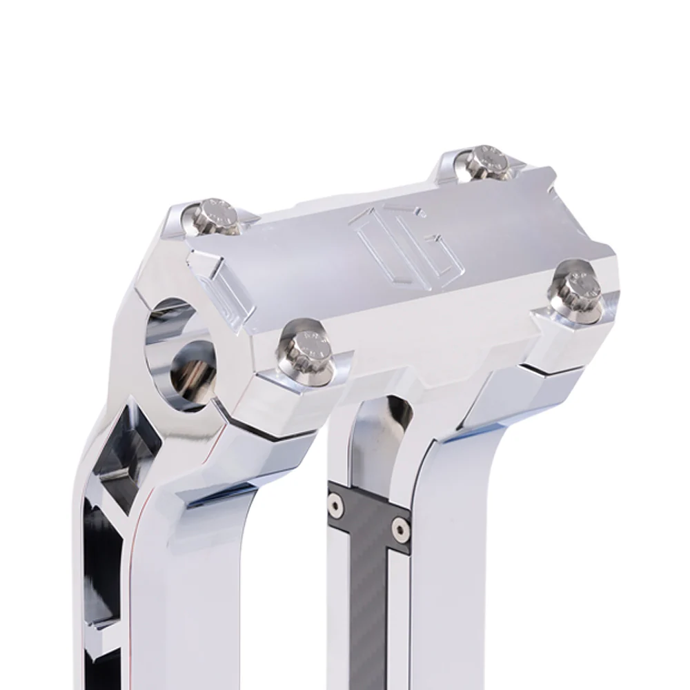 Og Performance 10.5" Pull Back Risers Original Garage Moto OG Performance Top Clamp Chrome Aluminium Finish