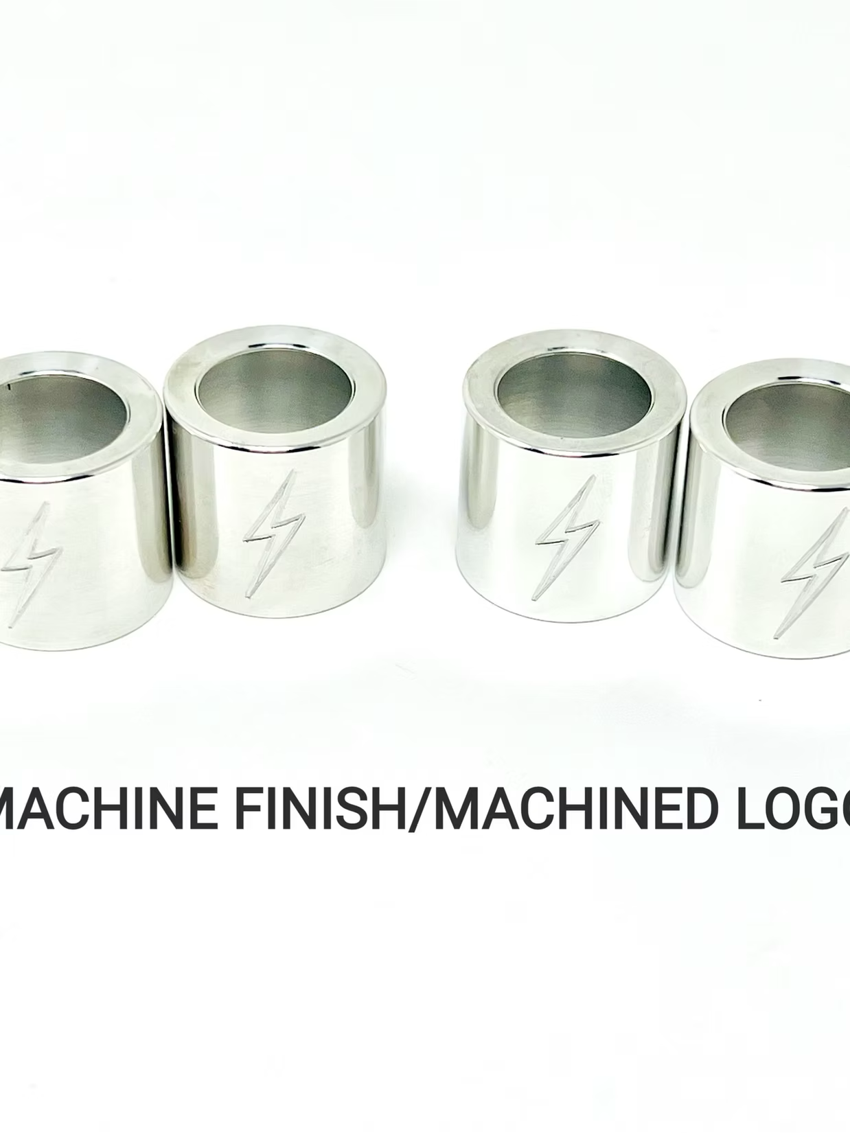 Lightning Bolt Pushrod Spring Covers, Machine Finish / Machined Logo Pushrod Covers Death Metal Racing