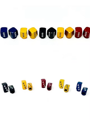 Long DMR 666 Valve Stem Caps, Honey Gold Valve Stem Caps Death Metal Racing