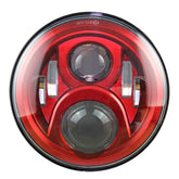 7" Moonmaker LED Headlight Headlight Moons Mc Candy Red