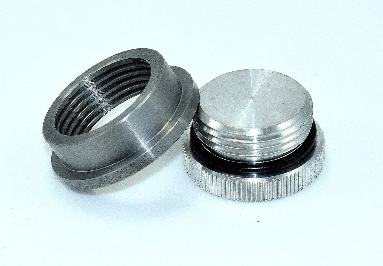 Bung King Non-Vented Filler Cap and Weld-In Bung Kit 1.25"-12, Aluminum Cap Gas Cap Bung King
