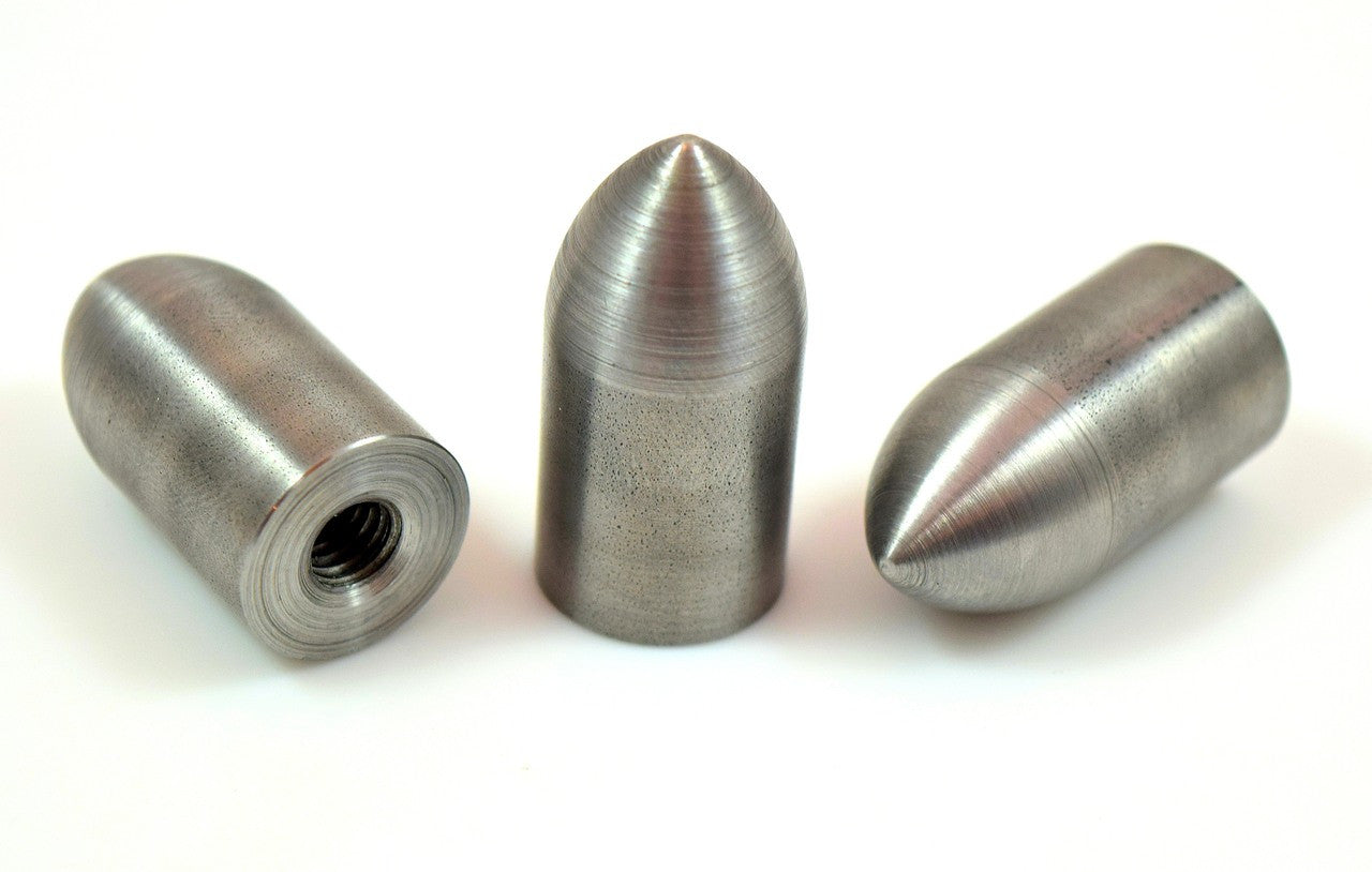 Bung King Pointed Weld-On Threaded Bullet, Blind Tapped, 1018 Mild Steel Frame Fabrication Part Bung King