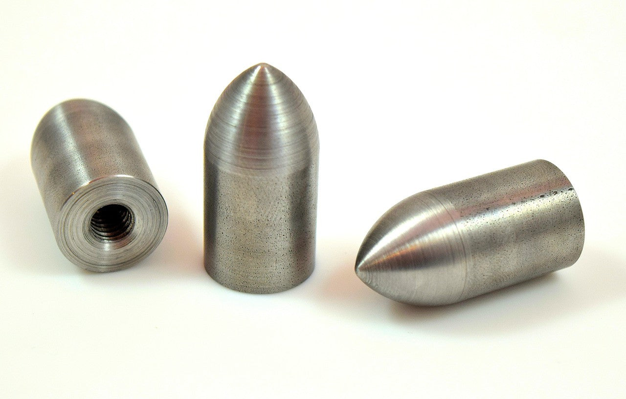 Bung King Pointed Weld-On Threaded Bullet, Blind Tapped, 1018 Mild Steel Frame Fabrication Part Bung King