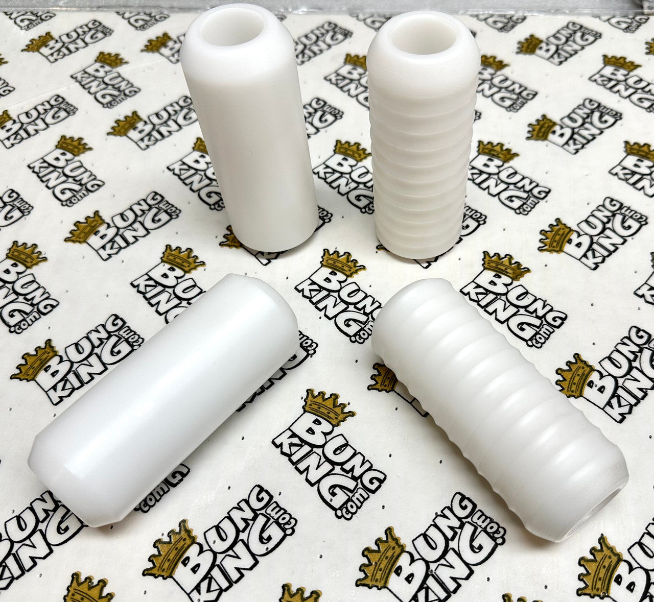 Gripple Single Delrin Shock and Passenger Peg Slider, White - 18+ M8 Softail Crash Bar Bung King