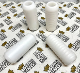 Gripple Single Delrin Shock and Passenger Peg Slider, White - 18+ M8 Softail Crash Bar Bung King