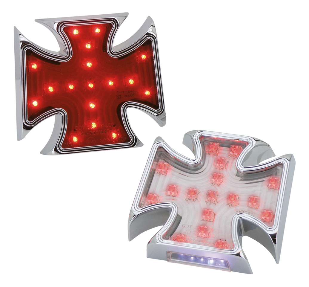 Gzp 4" Maltese Cross Clear Lens Led Tail Custom Taillights Zodiac
