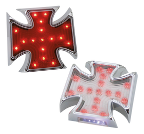 Gzp 4" Maltese Cross Clear Lens Led Tail Custom Taillights Zodiac
