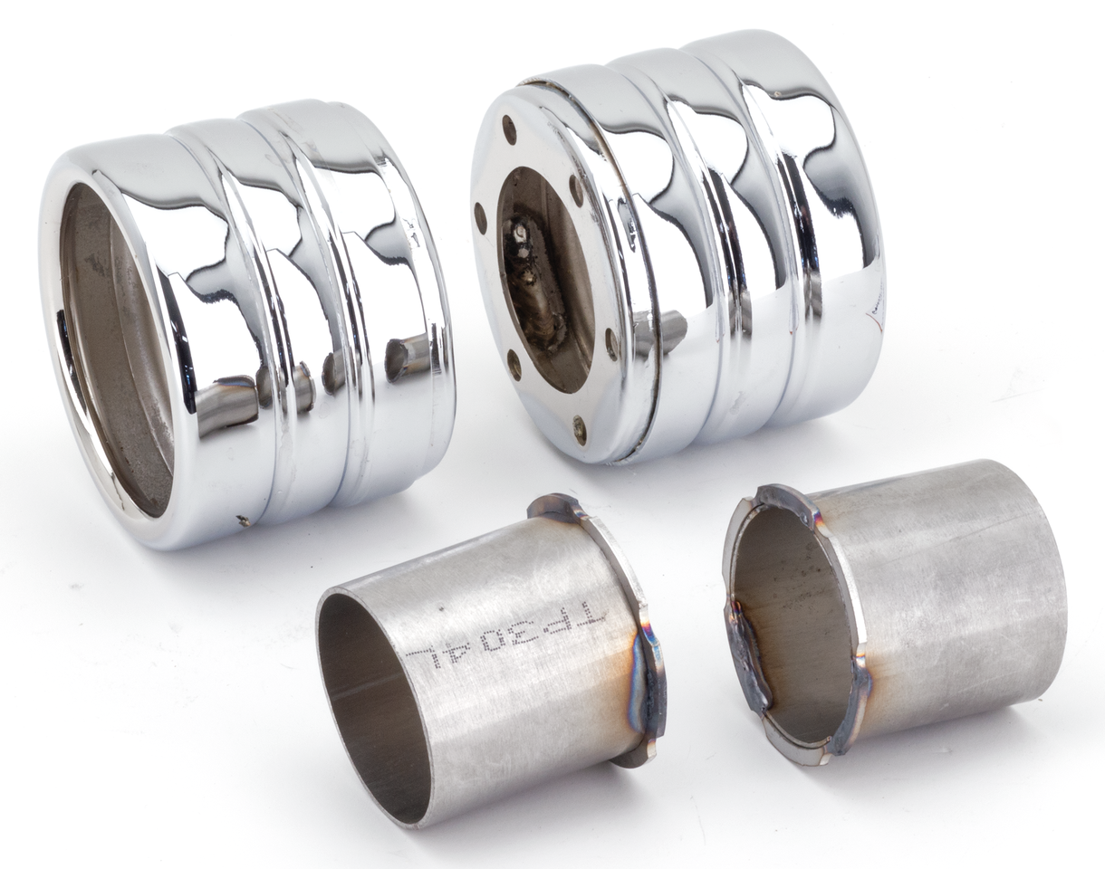 Mcj End Caps Race 90 Striped Chrome Exhaust End Cap Mcj Default Title