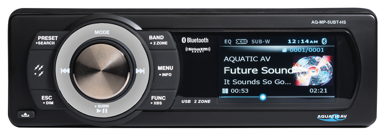Aquatic Bluetooth Radio Gen2 - 98-13 Touring Head Unit Aquatic Av