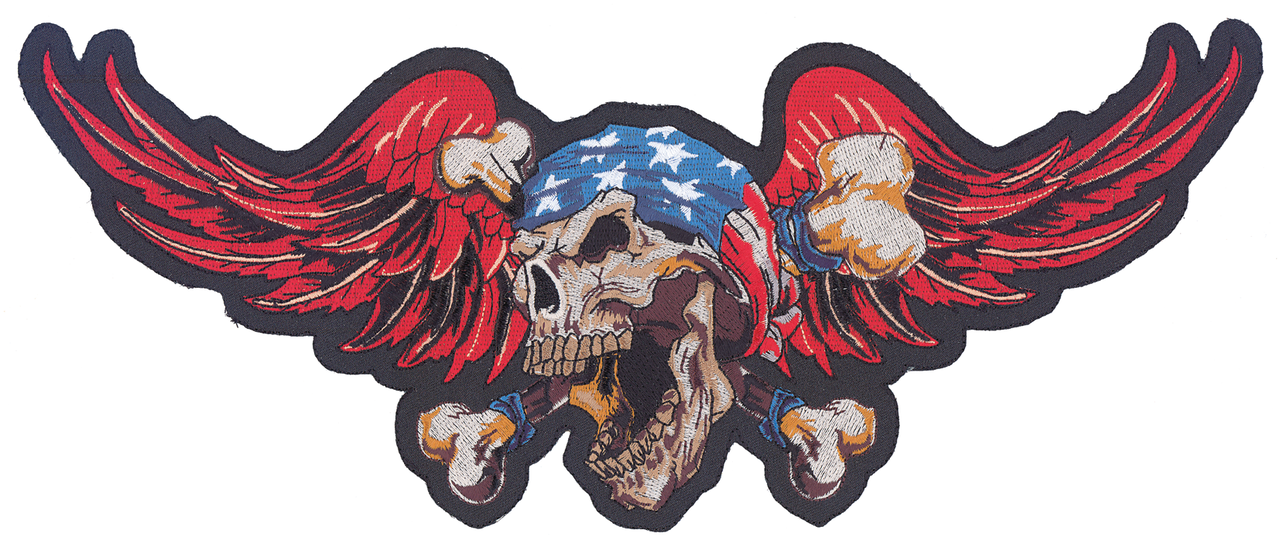 Usa Death Skull Patch 12"X5" Helmets, Audio & Merchandise Lethal Threat Default Title