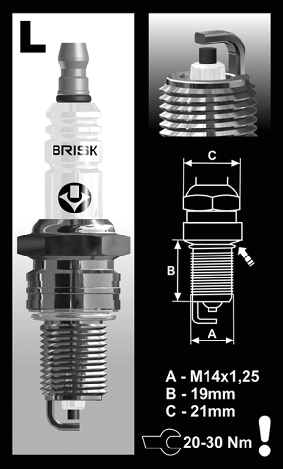 Each Brisk Lr14 Yc Spark Plug Spark Plug Brisk Default Title