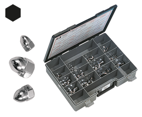 Assortment Tray Chrome Acorn Nuts Unf/C Hardware & Fastener Midwest Acorn Nut Company