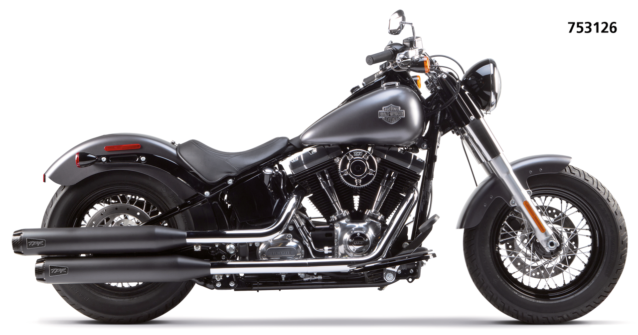 2 Bros Fls/Flstn14 16 Blk Dual S/O Delux Slip-On & Muffler Two Brothers Racing