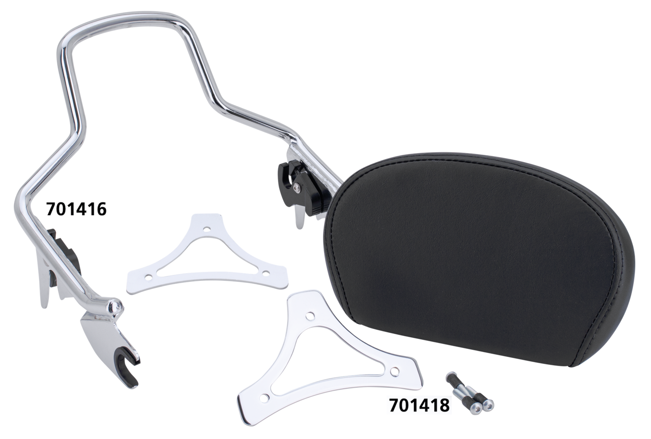 Short Passenger Back Pad Smooth Backrest & Sissy Bar Pad V Twin Mfg Default Title