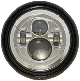 Headlight 7" Chrome/Clear Lens Light Units Corner Value Parts Default Title