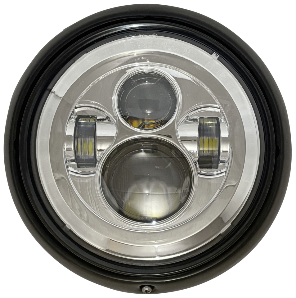 Headlight 7" Chrome/Clear Lens Light Units Corner Value Parts Default Title