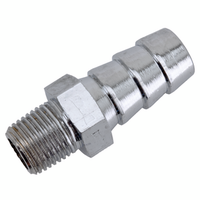 Chrome Brass Barb Fitting 1/8" 27 Nptx3/8 Oil/Fuel Line & Fitting Bender Cycle Default Title
