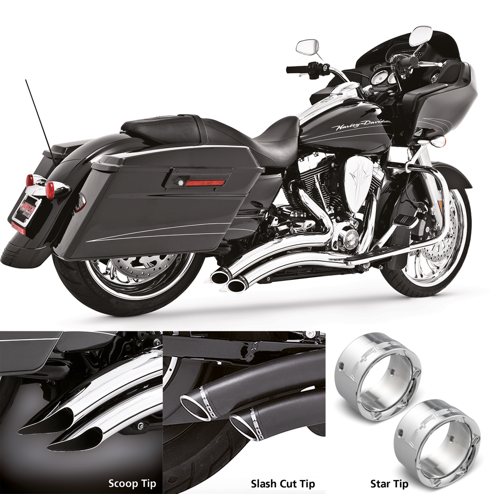 Sharp Curve Radius+Caps Ch/Bk Flh/T95 16 2-2 Full Exhaust System Freedom Performance Exhaust Default Title