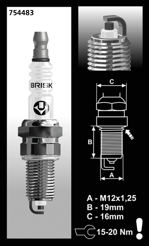 Each Brisk Br15 Yc Spark Plug Spark Plug Brisk