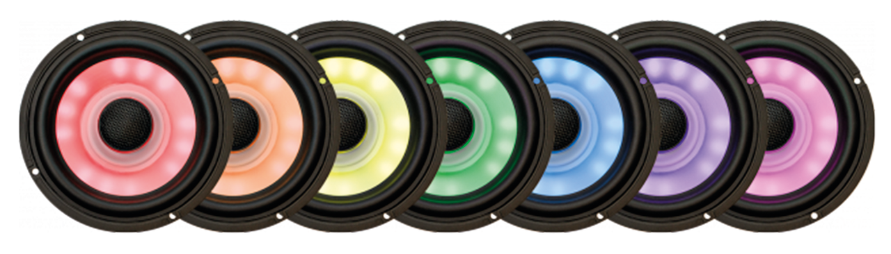 6.5" P44 Waterproof Lighted Round Fairing Speaker Set - 98+ Road Glide Speakers Aquatic Av