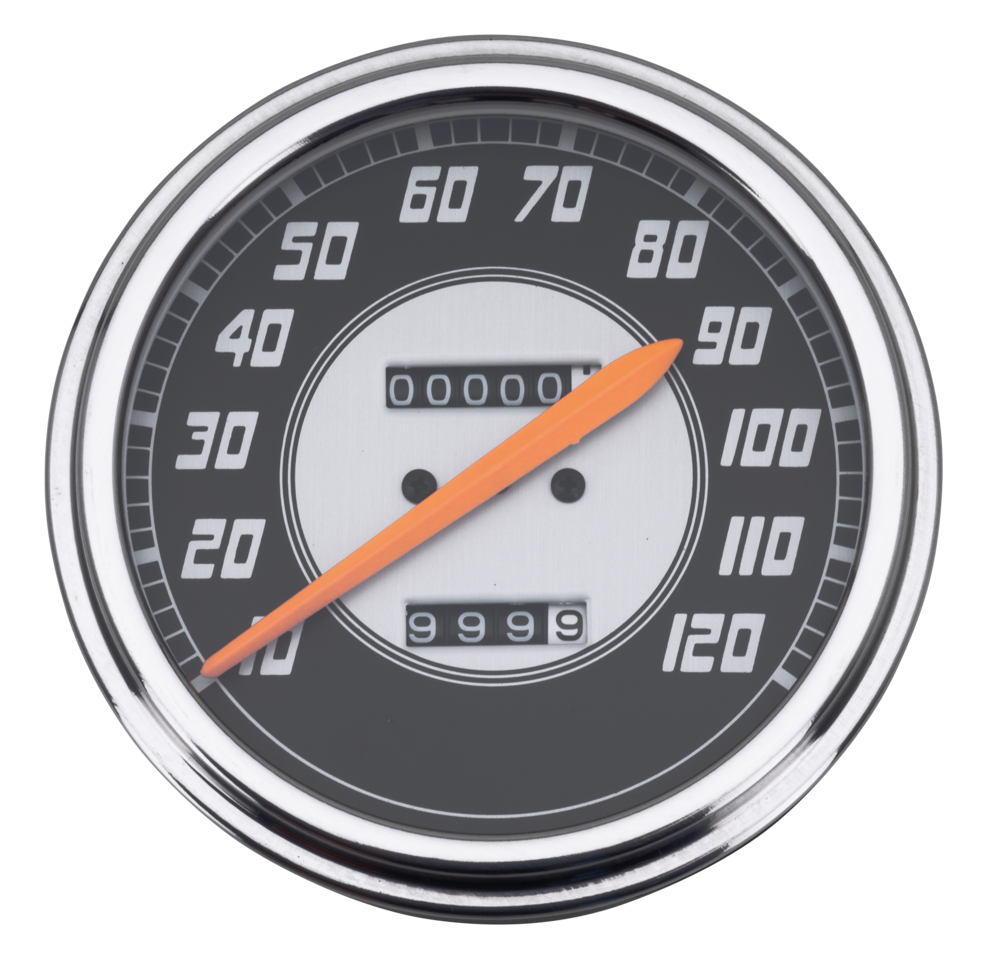 Replica Speedo Black Face 2:1 Ratio Orng Speedometer V Twin Mfg Default Title