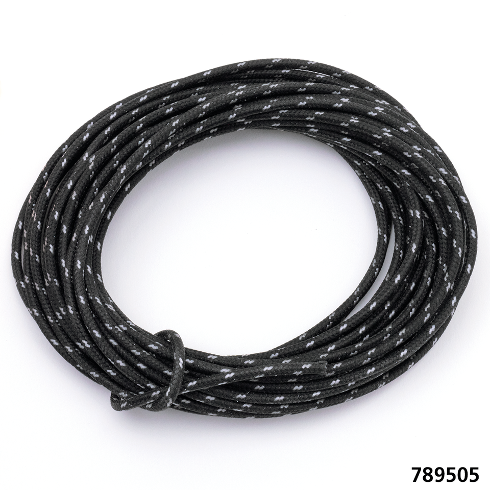 Cloth Covered Wire Black/White 25ft Wiring & Connector V Twin Mfg