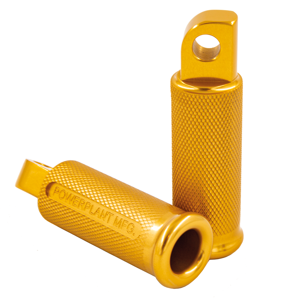P16 Shorty Pegs, Gold Foot Pegs P16 Powerplant Motorcycle Co.