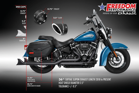 E4 36" Sharktl True Dual St18 20 Bk 2-2 Full Exhaust System Thorcat Exhaust