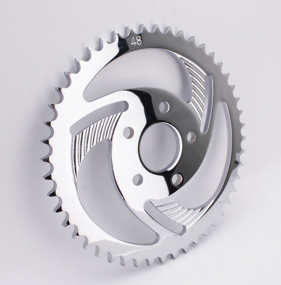 Gzp Chrome Swirled Sprocket 48 T Xl86 92 Sprocket & Pulley Zodiac Default Title