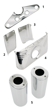 Gzp Fork Panel L/H Rear Chrome. #46281 4 Headlight Trim Ring, Visor & Grill Zodiac Default Title