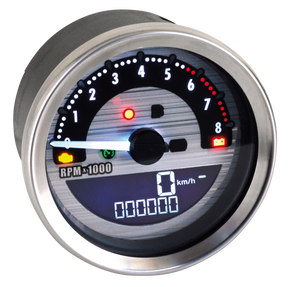4" Speedo/Tachometer Silver Kmh/Mph Speedometer & Tachometer Combo V-Twin Manufacturing