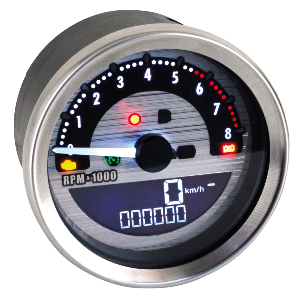 4" Speedo/Tachometer Silver Kmh/Mph Speedometer & Tachometer Combo V-Twin Manufacturing
