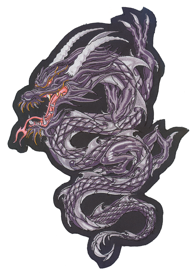 Gray Dragon Patch 12"X8.5" Patch & Pin Lethal Threat Default Title