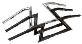 Gzp Matt Blk Z Bar 6"Rise Tbw Smoke Led Fat Handlebars for one inch handlebar clamps Zodiac