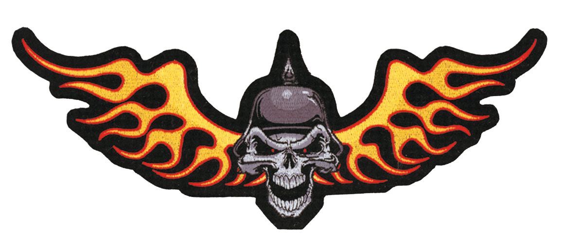 Biker Skull Patch 12.75"X5" Patch & Pin Lethal Threat Default Title