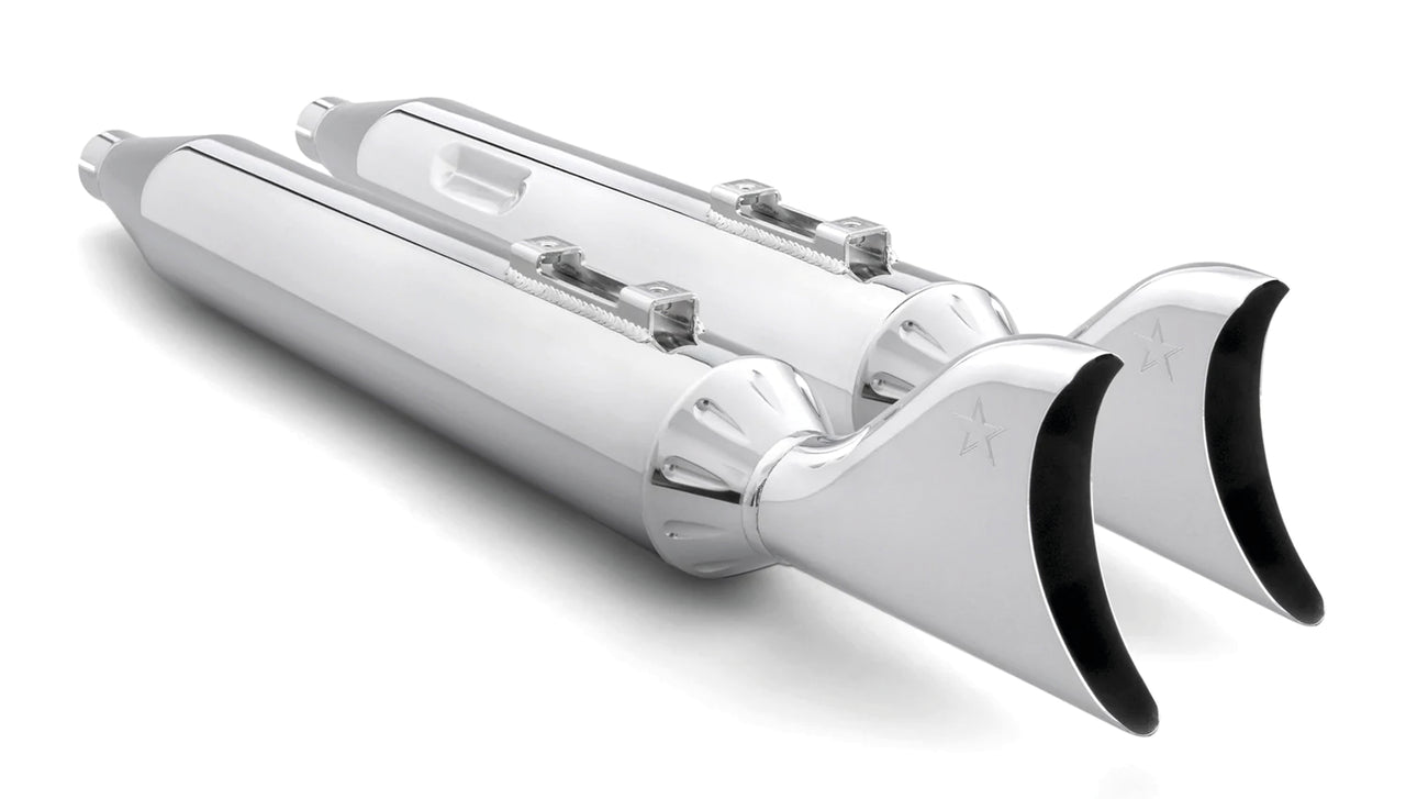 4" Sharktails S O's All Chr Flh/T17 Up Slip-On & Muffler Freedom Performance Exhaust Default Title