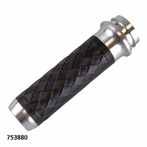 Lthr Moto Grips Natur/Blk Diamond Tbw Grip Brass Balls Cycles