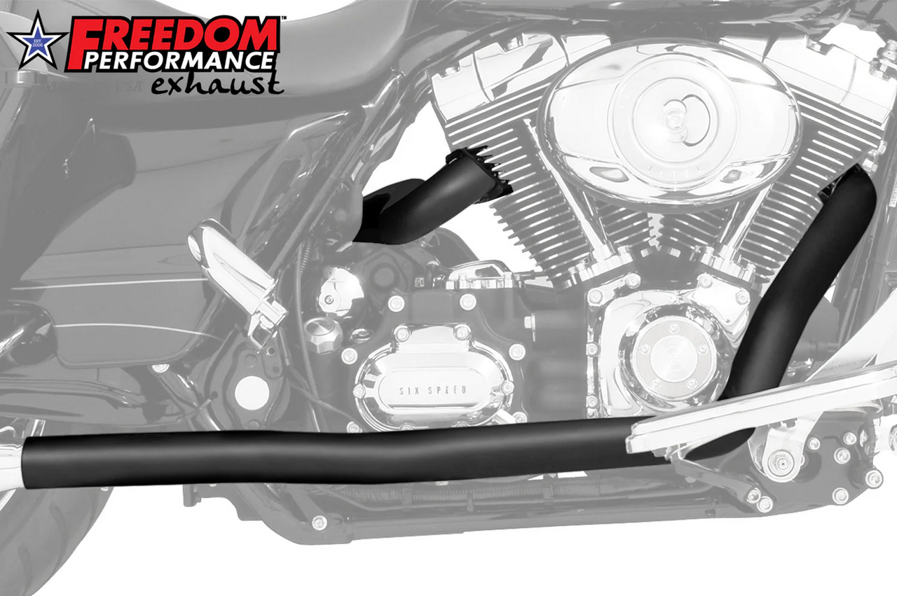 True Dual Hdrs W/Shields Blk Flh/T95 08 2-2 Exhaust Header Freedom Performance Exhaust Default Title