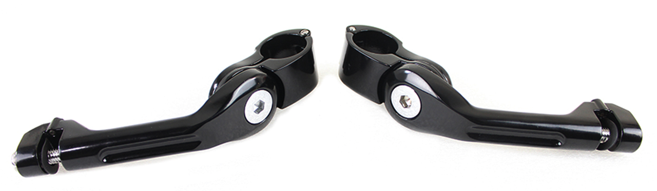 Adj. Peg Mounts Angled 5" Long Black Highway Peg & Mount V Twin Mfg Default Title