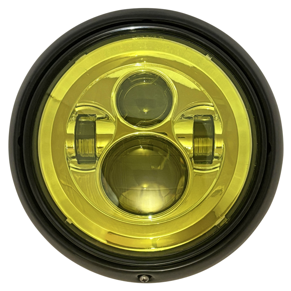 Headlight 7" Chrome/Yellow Lens Light Units Corner Value Parts Default Title