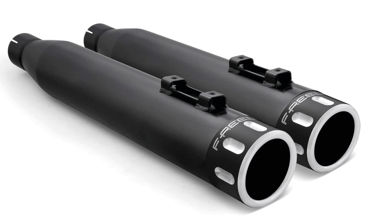 Eagle S/Ons Black/Black Tips Flh/T95 16 Slip-On & Muffler Freedom Performance Exhaust Default Title