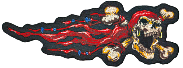 Pirate Skull Left Mini 6" X 2,5" Patch & Pin Lethal Threat Default Title