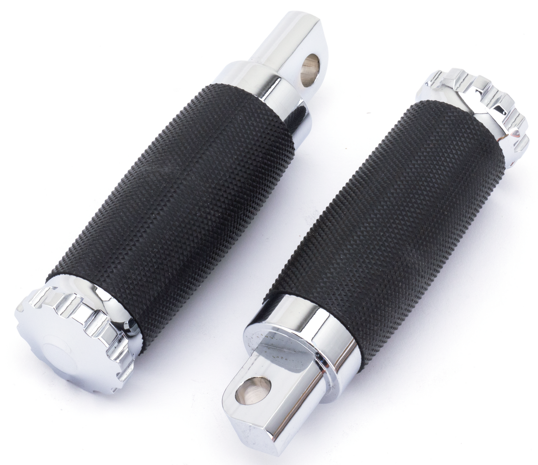 Gzp Chrome Turbo Footpegs Black Rubbe Foot Peg Zodiac Default Title