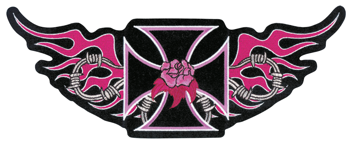 Pink Iron Cross Patch 12.25"X5" Helmets, Audio & Merchandise Lethal Threat Default Title