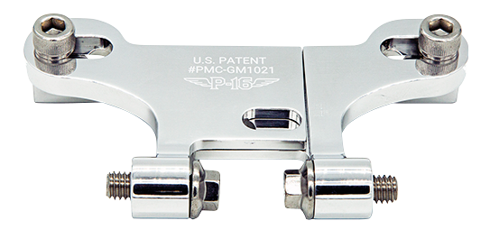 P16 Risers Gauge Mount, Polished Gauge Mount P16 Powerplant Motorcycle Co.
