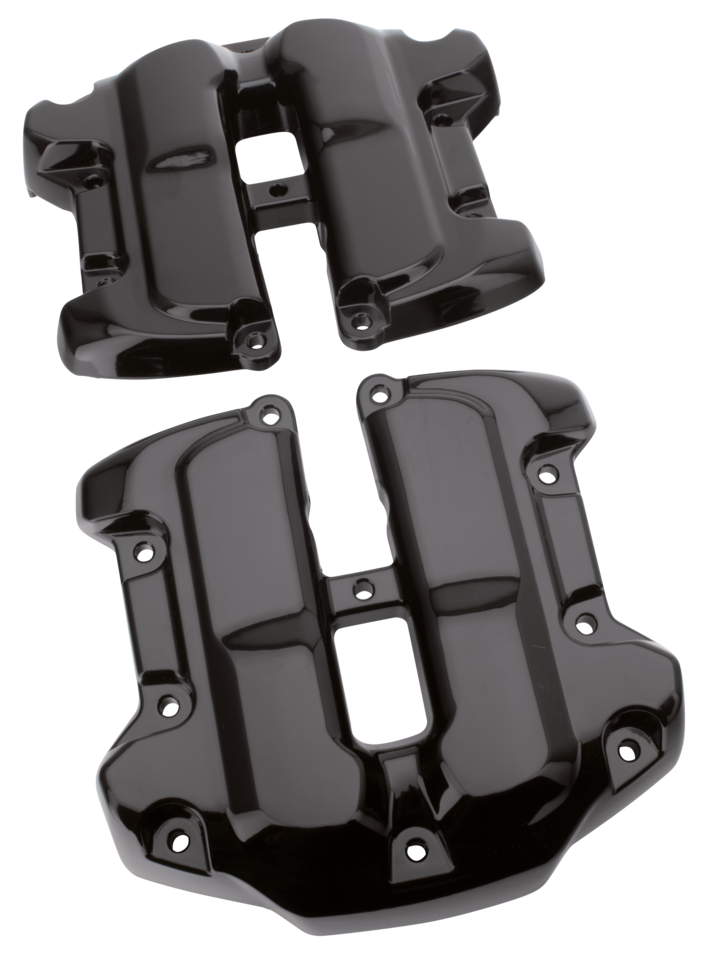 Blk Rocker Box Cover Set Top Me17 Up Rocker Box Cover V Twin Mfg Default Title