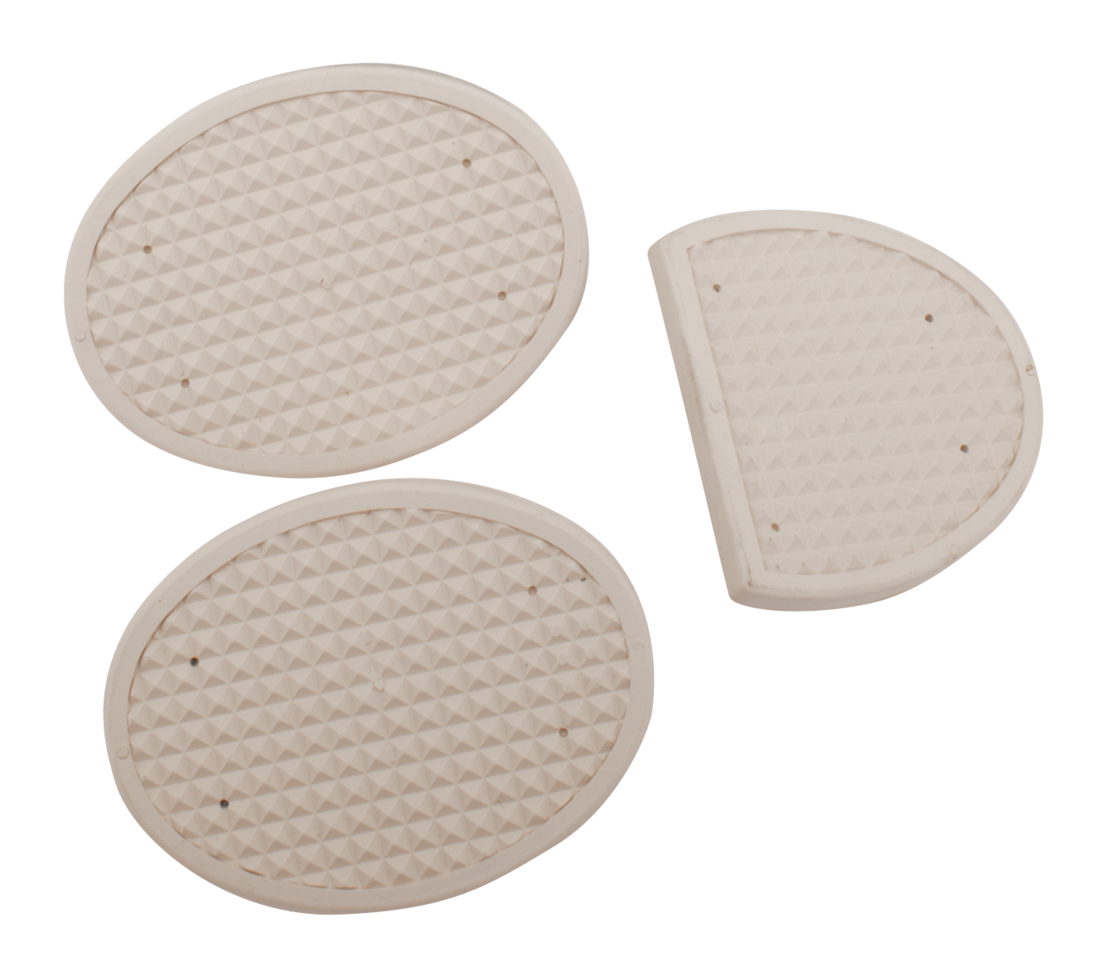 3 Pc Clutch And Brake Pedal Pad Set White Brake Pedal Pad & Cover V-Twin Manufacturing Default Title