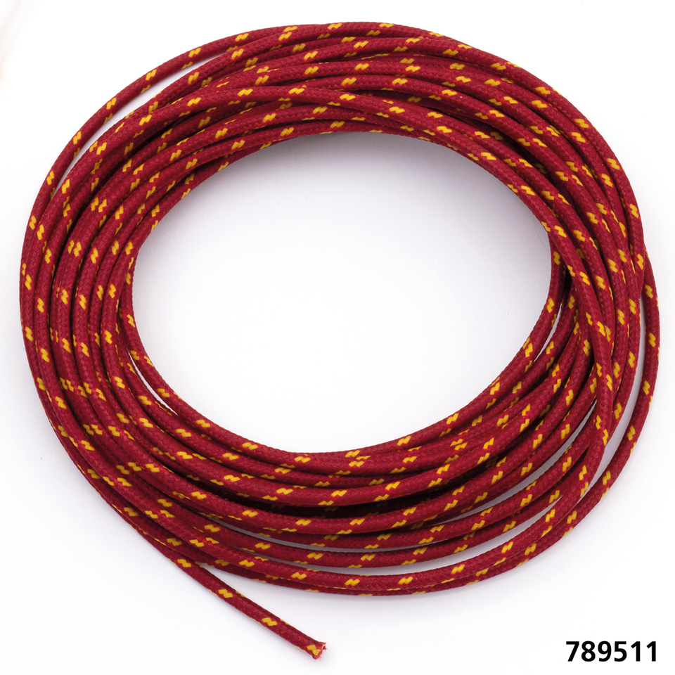 Cloth Covered Wire Red/Yellow 25ft Electrical Wire V-Twin Manufacturing