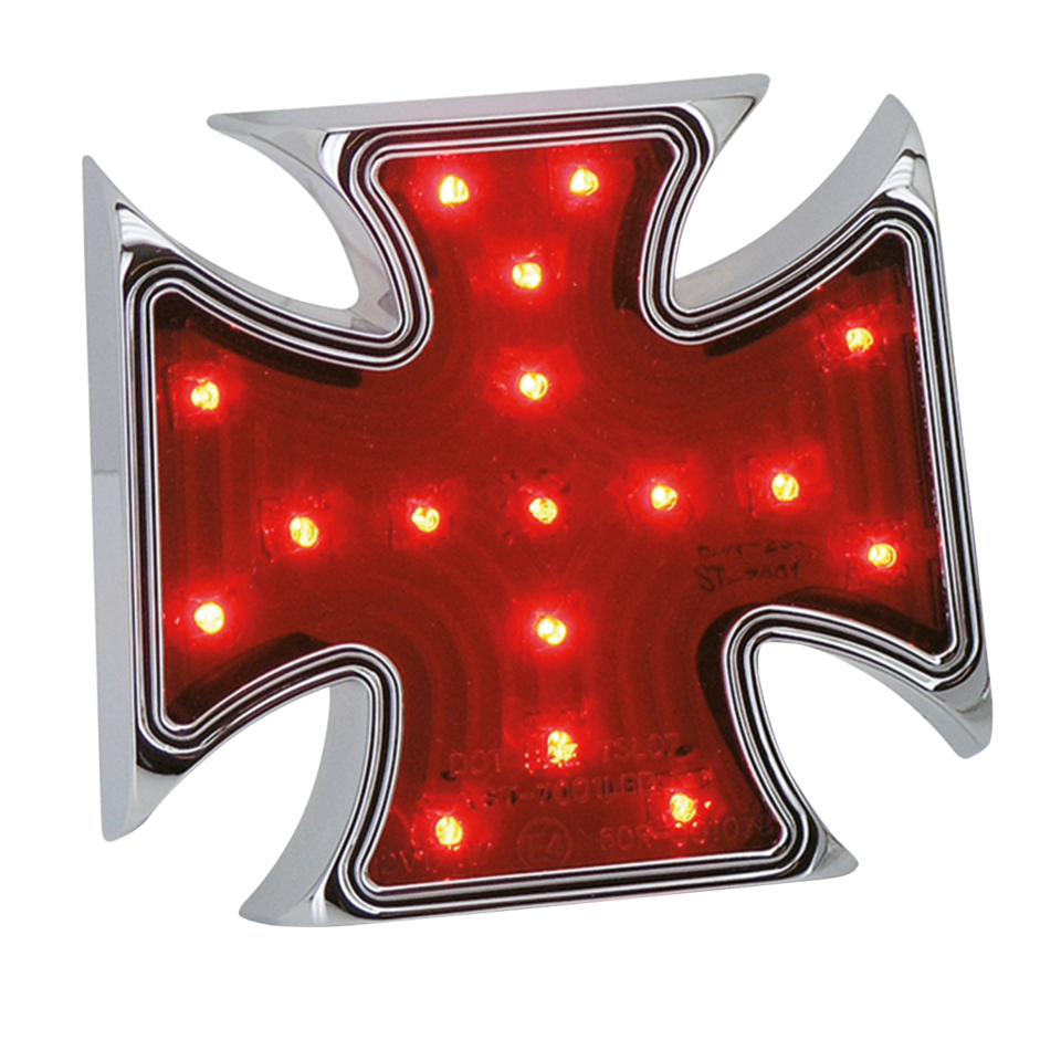 Gzp 4" Maltese Cross Red Lens Led Tailli Custom Taillights Zodiac Default Title